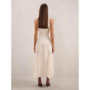 REISS INAYA Craft Stitch Sleeveless Midi Dress